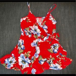 Red Floral Romper